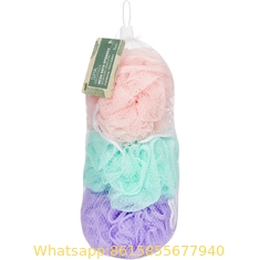 Bath Shower Sponge Loofahs XL (80g/pcs) Mesh Pouf Shower Ball, Nature Bamboo Charcoal Soft Body Scrubber Exfoliating for