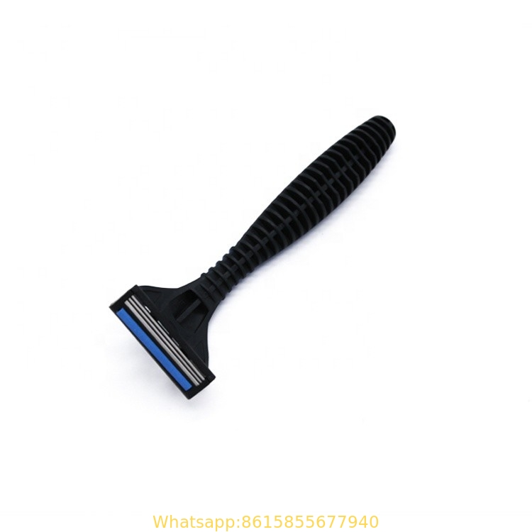 Hot sale Polybag Packing 3 Razor Blade With Rubber Handle