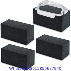 Griddle Grill Brick Block Cleaning Kit – Includes 4 Grill Stones and a Grill Brick Holder, Great Cleaning Accessories