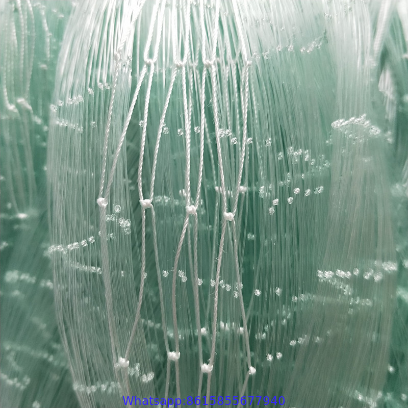 0.28mm 4 inch 400MD 100yards length nylon monofilament fishing net with multi selvage in green