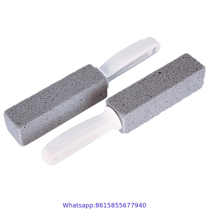 Pumice Stone Brush Toilet Bowl Cleaner With Extra Long Handle, 2 Pack 100% Natural Pumice Toilet Brush For Household Cle