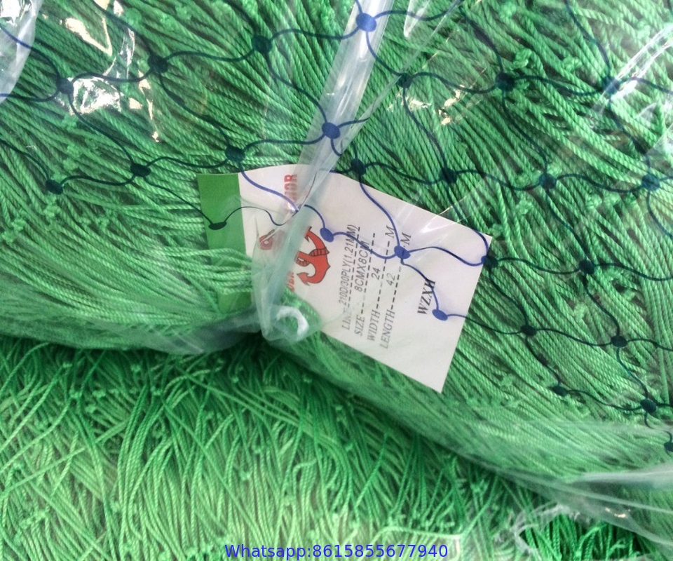 Nylon 210d/30ply Green Multifilament thailand fishing net